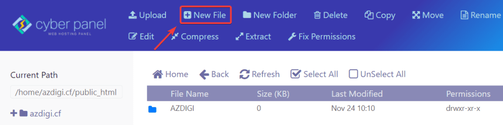 sử dụng File Manager