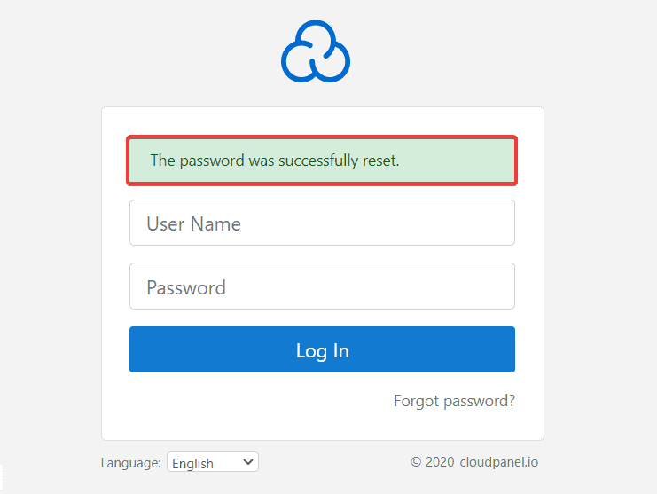 reset pass User trên CloudPanel