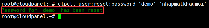 reset pass User trên CloudPanel