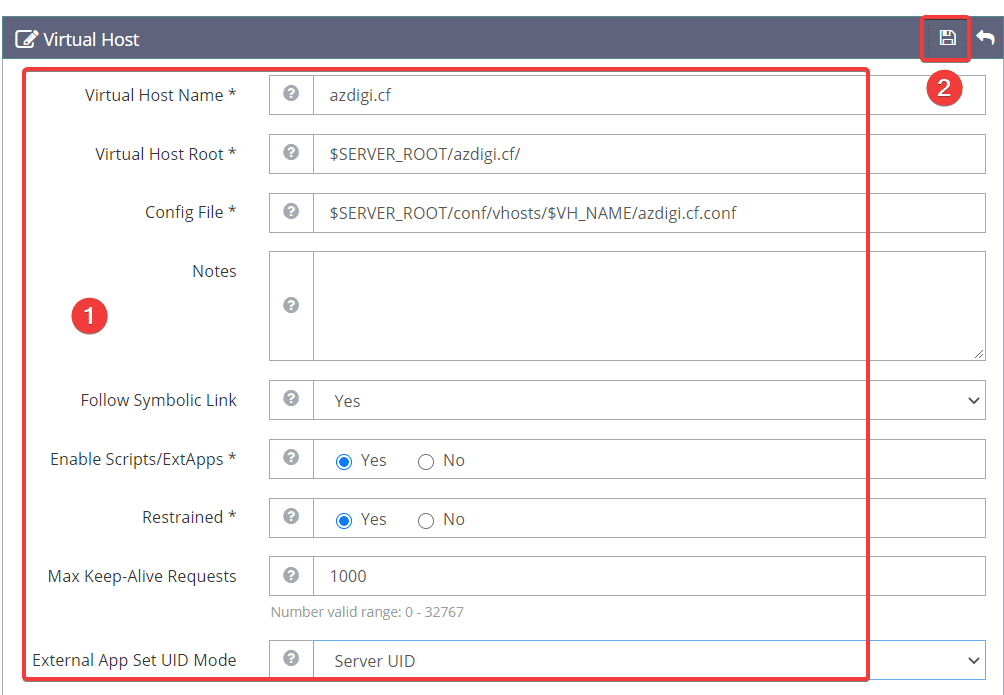 Cách thêm website vào OpenLiteSpeed WebAdmin GUI