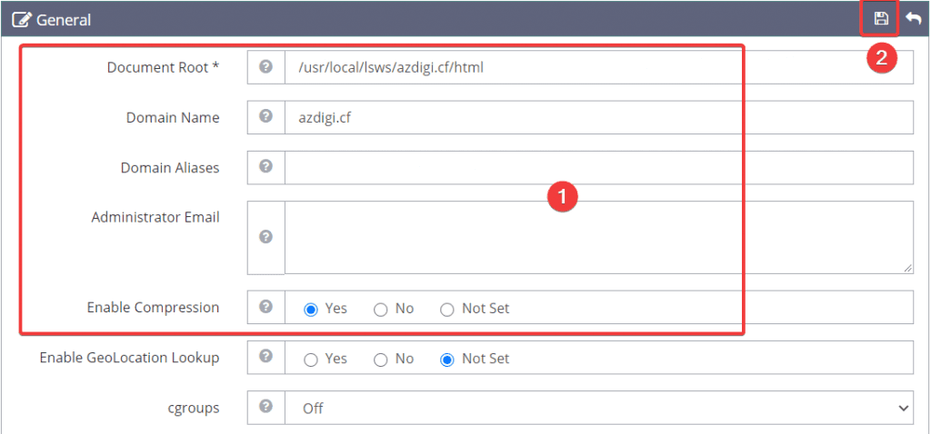 Cách thêm website vào OpenLiteSpeed WebAdmin GUI