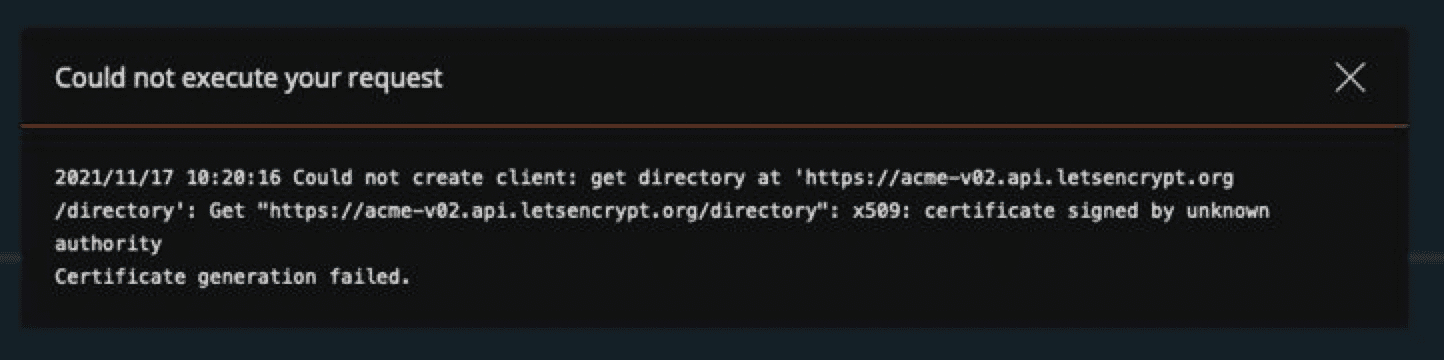 Directamin - x509: certificate signed by unknown authority – Letsencrypt.