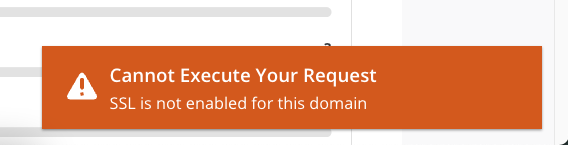 SSL is not enabled for this domain