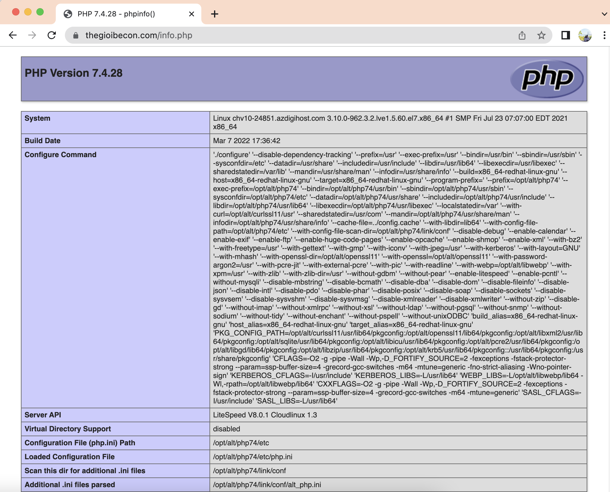 Kiểm tra thông tin PHP với File Info