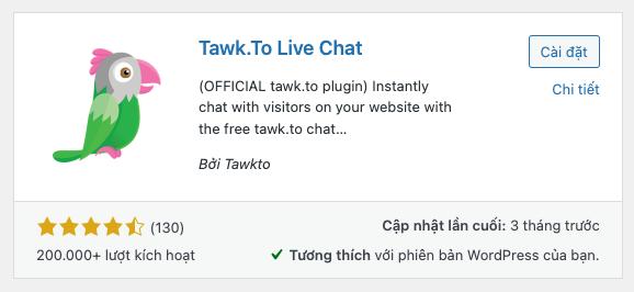 Cài đặt Tawk.to lên website WordPress