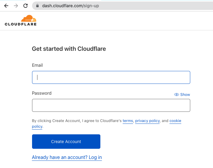 Đăng ký tài khoản CloudFlare